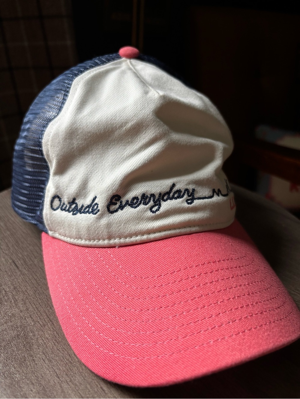 L.L. Bean Pink, White & Navy Kids Trucker Hat